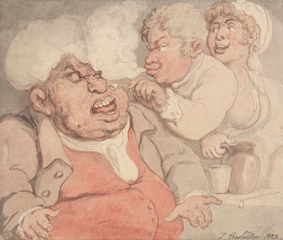 Taunting with Smoke from a Pipe by Thomas Rowlandson